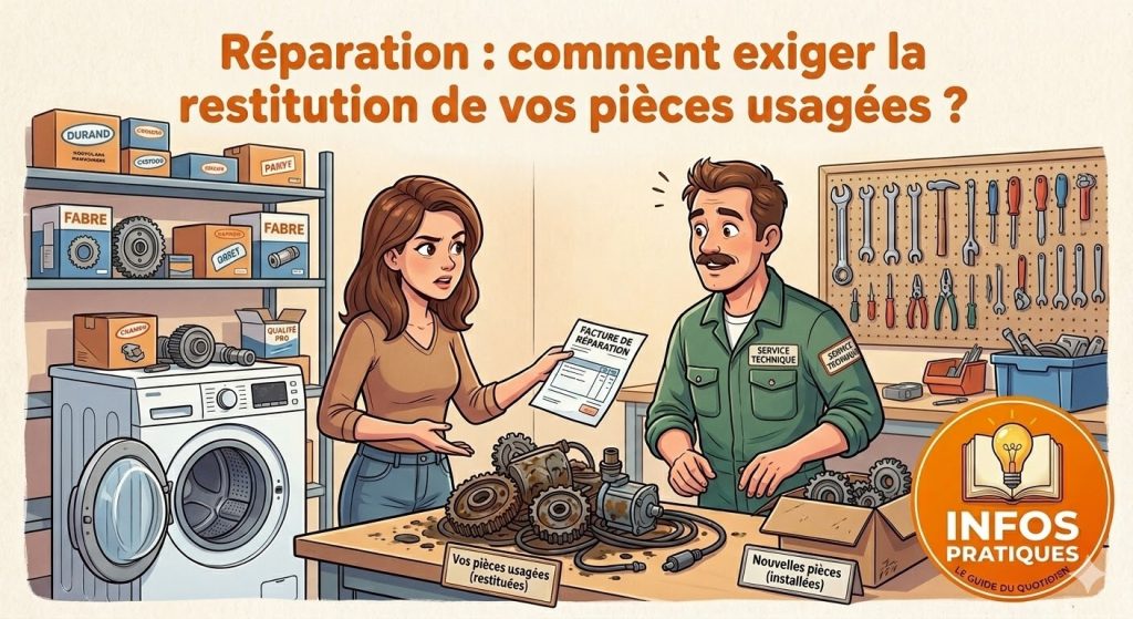 restitution pièces détachées après réparation