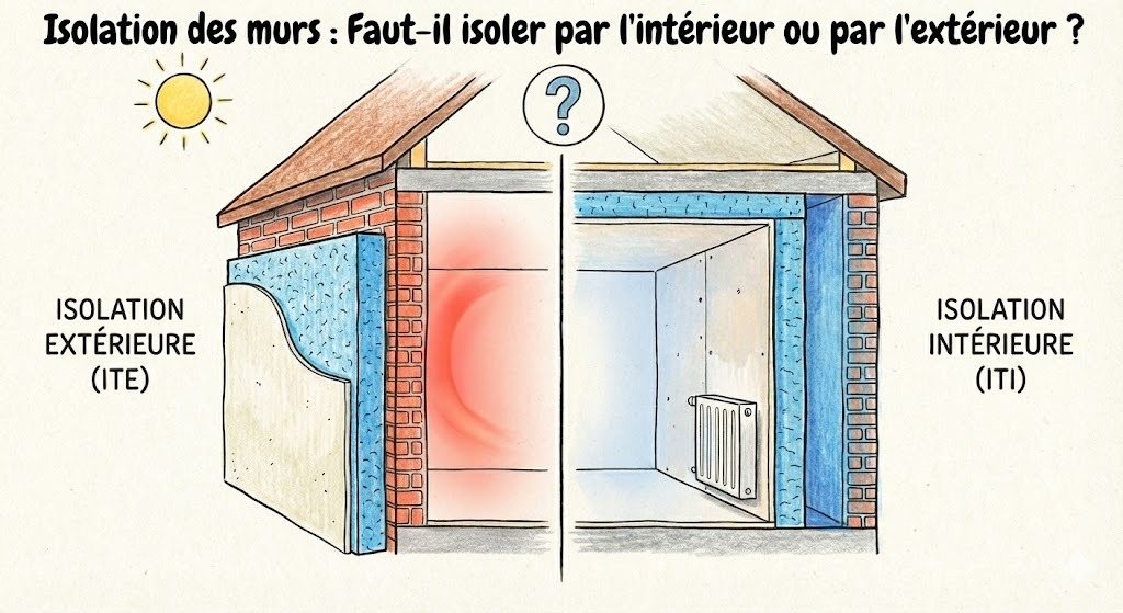 Isolation des murs par l'intérieur ou l'extérieur